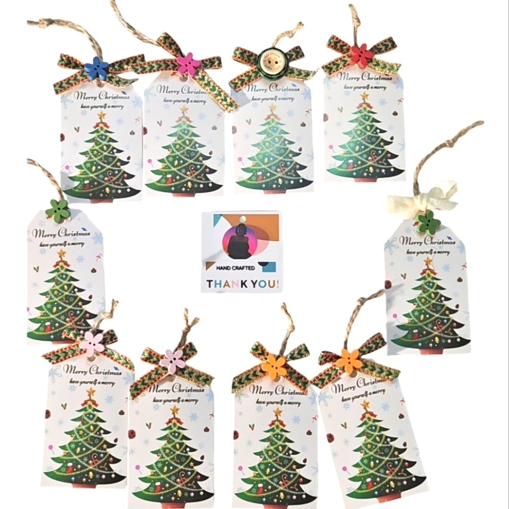Hand Crafted Upcycled Cardboard Christmas Gift Tags